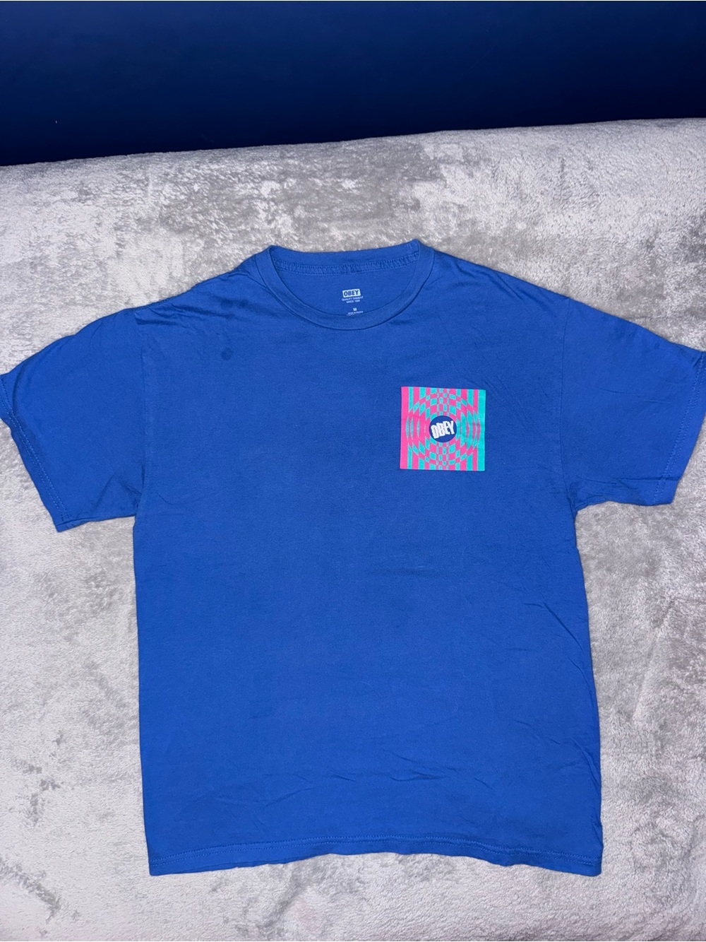 Mens Obey Graphic Tee blue